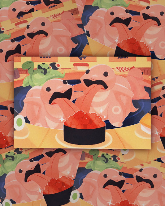 Lickitung Sushi Postcard