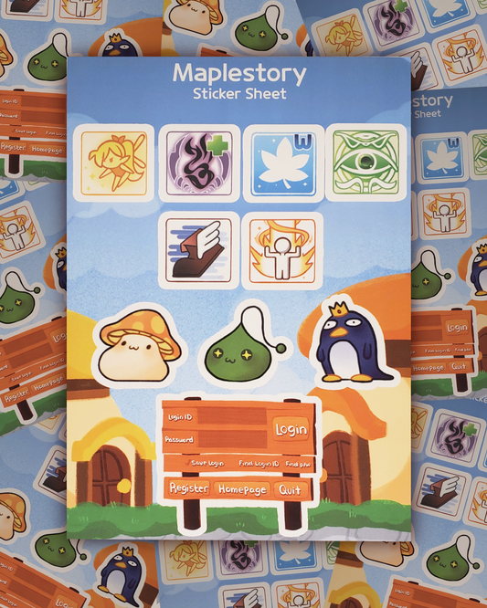 Maplestory Basic Monster Sticker Sheet