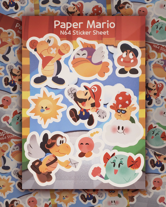 Paper Mario N64 Sticker Sheet