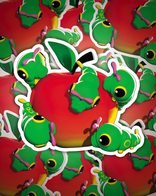 Caterpie Apple Sticker