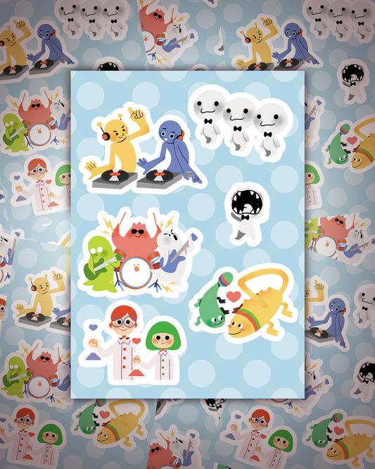 Rhythm Heaven Sticker Sheet
